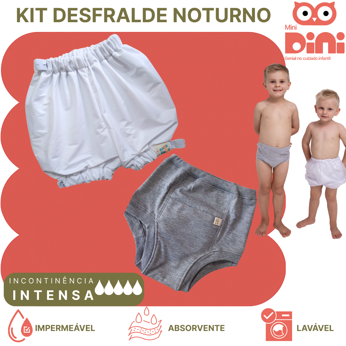 Kit Desfralde Infantil Unissex - Proteção Completa Dia e Noite