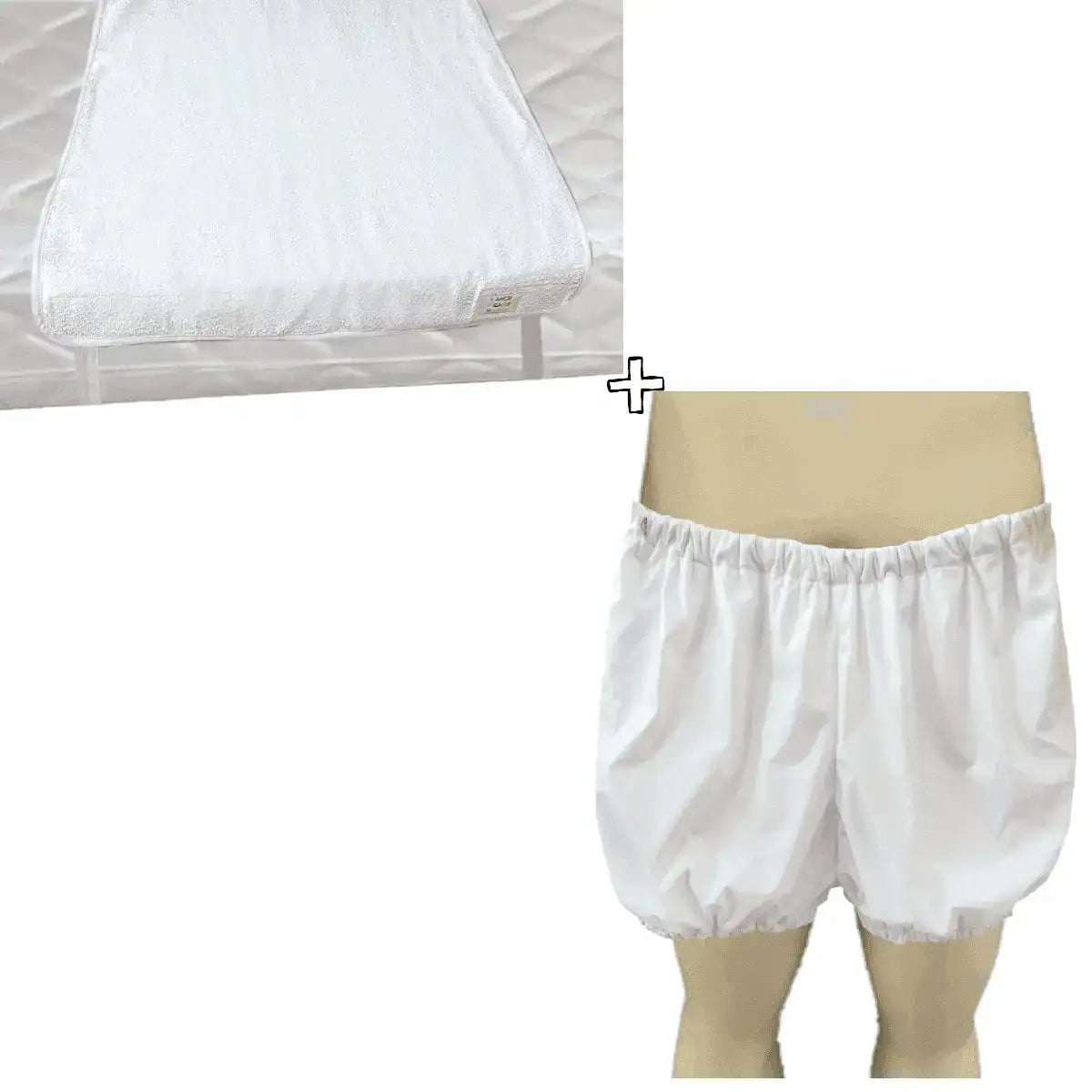 KIT CAMA SECA ADULTO - Proteção Completa para Incontinência (Protetor de Colchão Compacto + Bermuda Antivazamento) - Minidini