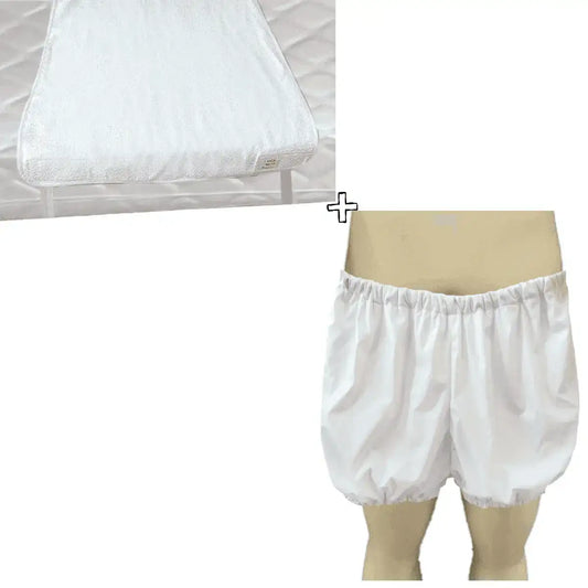 KIT CAMA SECA ADULTO - Proteção Completa para Incontinência (Protetor de Colchão Compacto + Bermuda Antivazamento) - Minidini