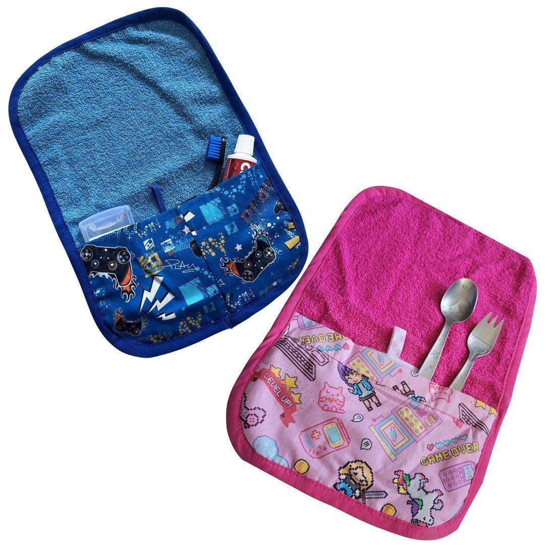 TOALHA ESTOJO - Toalha com bolso - Praticidade para Lavabos - Minidini