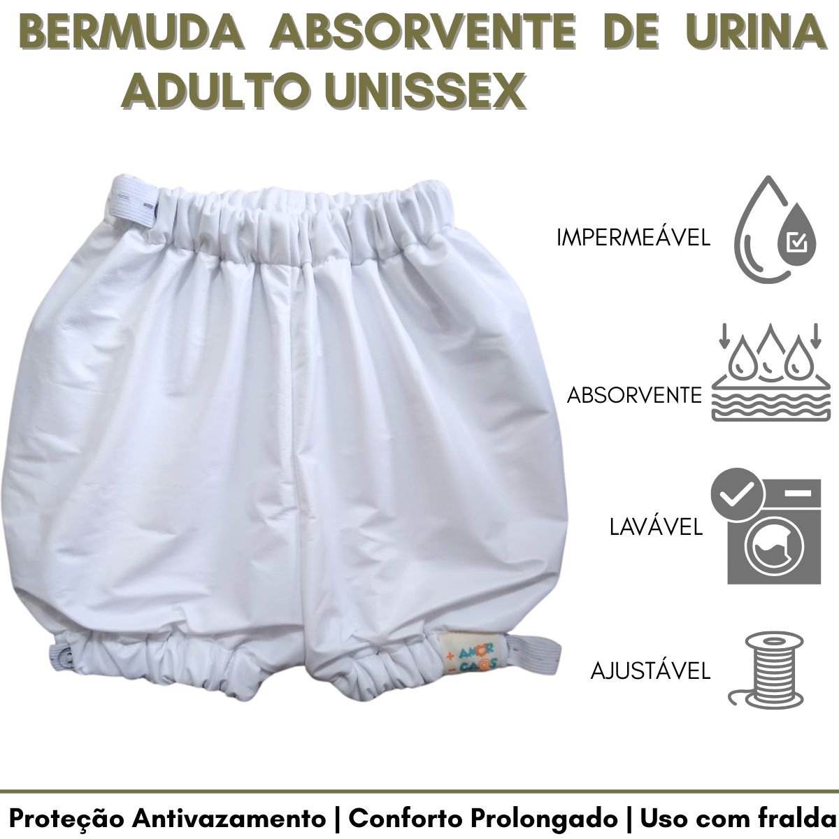 Kit Cama Seca Adulto - Proteção Completa (Protetor de Colchão Compacto + Bermuda Antivazamento)