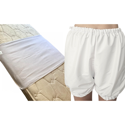 Kit Cama Seca Adulto - Proteção Completa (Protetor de Colchão Compacto + Bermuda Antivazamento)