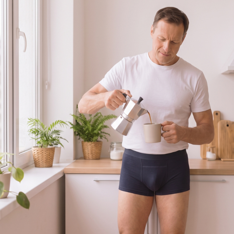 Cueca boxer absorvente masculina Minidini preta — proteção discreta para escapes leves de urina no dia a dia em uso homem
