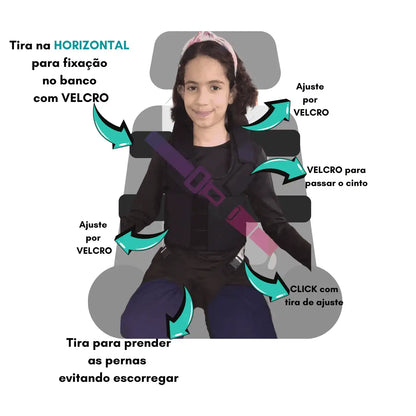 COLETE POSTURAL para Cadeira OU Carro - Suporte de Tronco Ajustável - Conforto e Segurança - Minidini