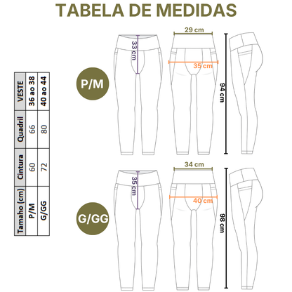  legging fitness medidas