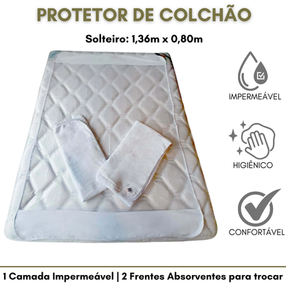 Kit Cama Seca Infantil - Proteção Completa (Protetor de Colchão Solteiro + Bermuda Antivazamento)