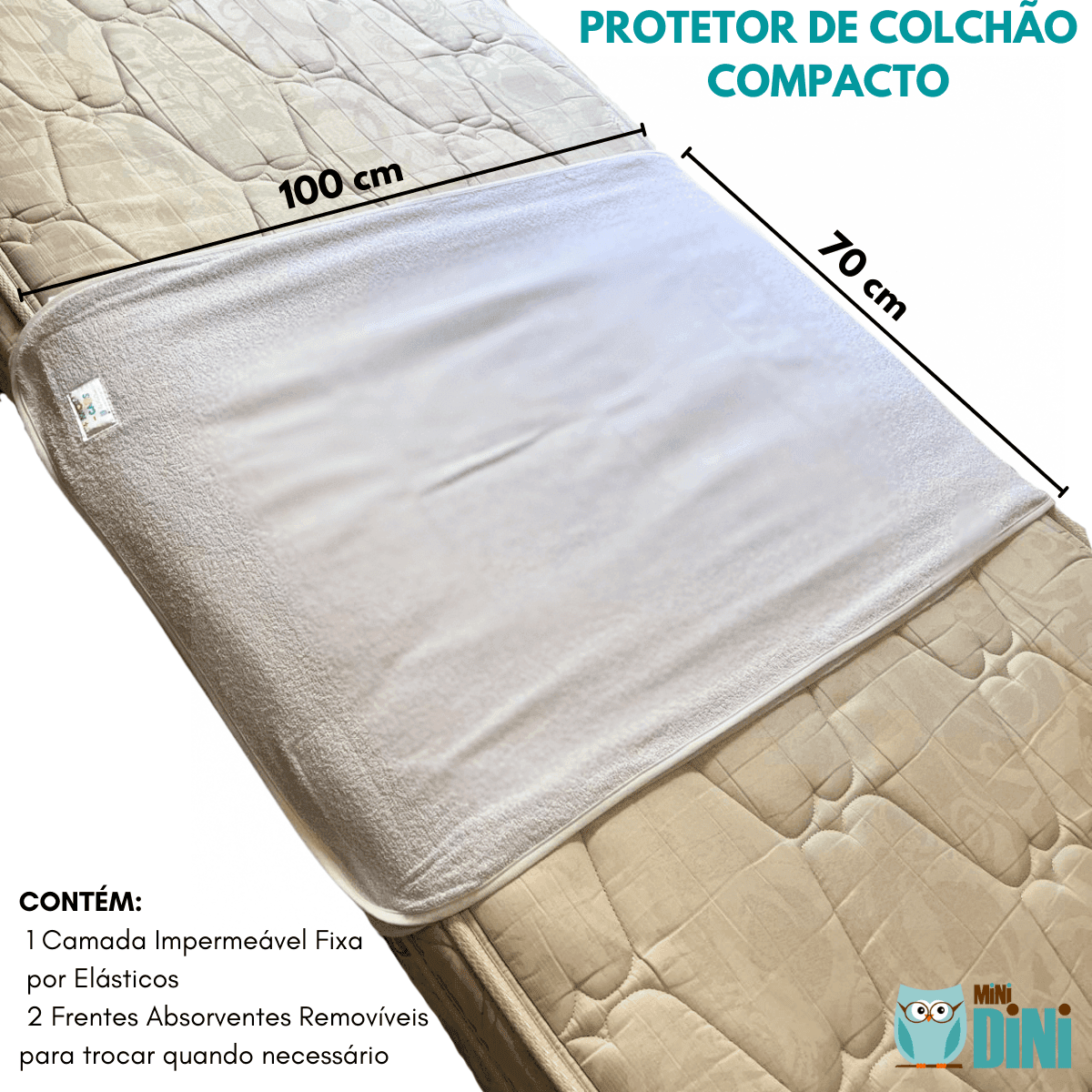 Sonhadini Compacto - Protetor de Colchão Inteligente e Impermeável