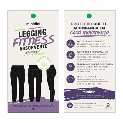  legging fitness à nossa Tecnologia de Proteção Tripla Absorvente - TAG