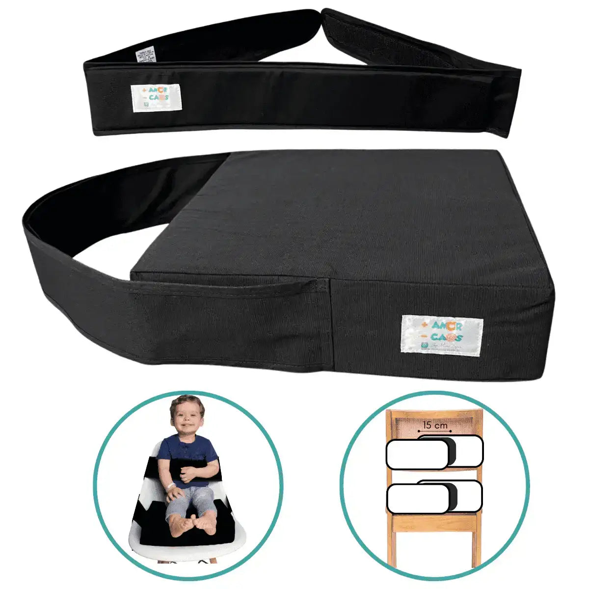 KIT XÔ CADEIRÃO - Assento de Elevação GRANDINI + Faixa AGARRADINI para Alimentação Prática - Minidini