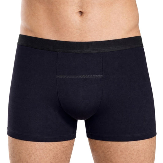 Cueca boxer absorvente masculina Minidini preta — proteção discreta para escapes leves de urina no dia a dia
