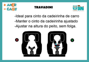 TRAVADINI- Trava de Segurança para Cinto da Cadeirinha - Segurança - Ajuste Fácil - Minidini