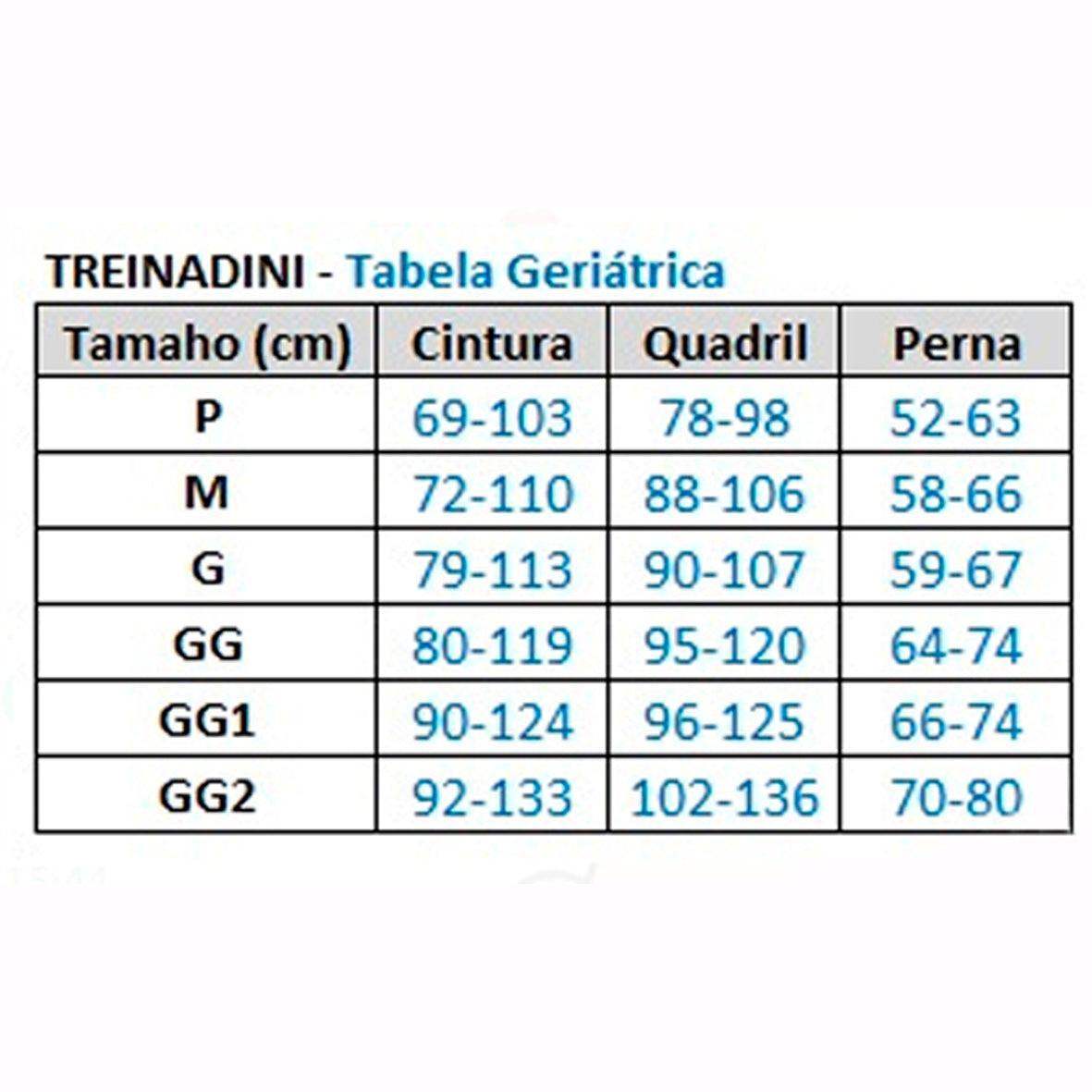 tabela de tamanho com medidas para roupa intima absorvente adulta